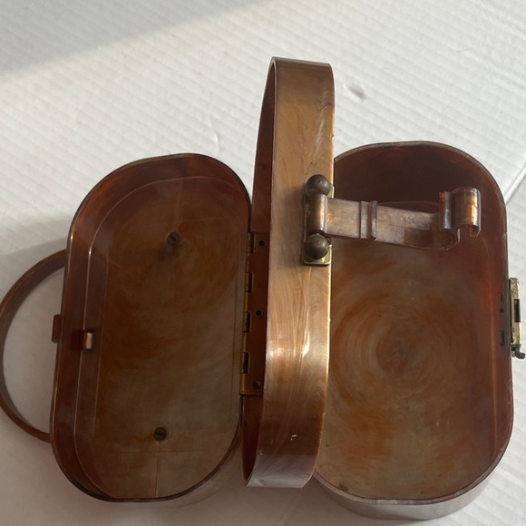 Vintage Brown metallic Cosmetic Case - Picture 3 of 7